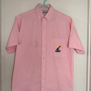 Sun Force Men’s Dress Shirt with Embroidered Pocket of Sailboat